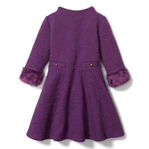 NIB Janie and Jack Jacquard Faux Fur Cuff Dress